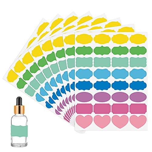 Wisdompro Farbige Etiketten Selbstklebend 256 Stück, Etiketten zum Beschriften, Klebeetiketten zum Beschriften kann als Marmeladen Etiketten Flaschen/Einmachetiketten Gewürzetiketten von Wisdompro