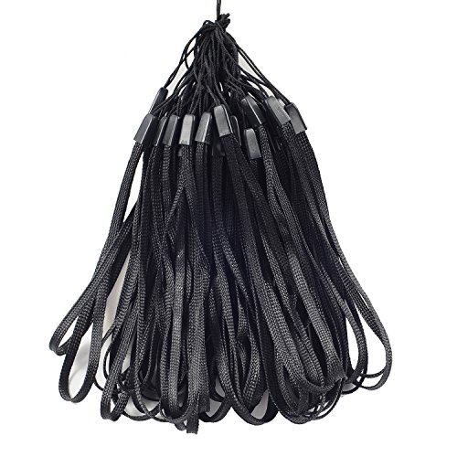 Wisdompro Handschlaufe 50 Stück, 17,8 cm Schlüsselband Kurz für USB Stick, Schlüssel, Kleinen Tragbaren Ventilator, Kleine Taschenlampe (Schwarz) von Wisdompro