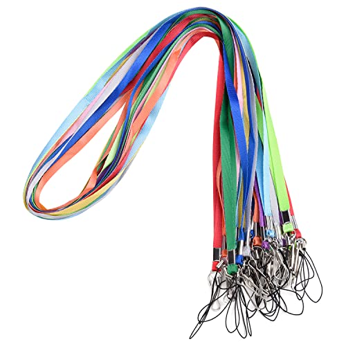 Wisdompro Schlüsselband Lang 20 Stück, Schlüsselbänder mit Fahnenstange Clip, Lanyard für Ausweise, Schlüssel (10 Farben) von Wisdompro