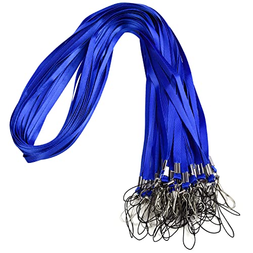 Wisdompro Schlüsselband Lang 30 Stück, Schlüsselbänder mit Fahnenstange Clip, Lanyard für Ausweise, Schlüssel (Blau) von Wisdompro