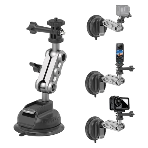 Wiseten Suction Cup Mount Saugnapfhalterung für GoPro Hero 13 12 11 10 9 8 DJI Osmo Action 5 Pro 4 Insta360 X5 X4 X3 Saugnapf Autohalterung, Montage an der Windschutzscheibe oder am Fenster des Autos Wiseten Suction Cup Mount Saugnapfhalterung für GoPro Hero 13 12 11 10 9 8 DJI Osmo Action 5 Pro 4 Insta360 X5 X4 X3 Saugnapf Autohalterung, Montage an der Windschutzscheibe oder am Fenster des Autos von Wiseten