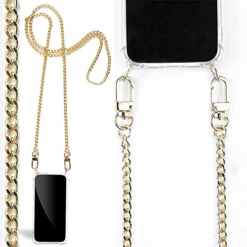 Handykette kompatibel für iphone 12 Pro Max,Metallkette mit Handy Hülle Smartphone Necklace Hülle zum Umhängen - Anti Shock Full TPU Case Handyhülle Case mit Kette zum umhängen in Metall Gold Handykette kompatibel für iphone 12 Pro Max,Metallkette mit Handy Hülle Smartphone Necklace Hülle zum Umhängen - Anti Shock Full TPU Case Handyhülle Case mit Kette zum umhängen in Metall Gold von Wishcover store