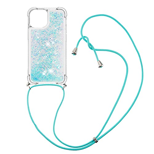 Handykette kompatibel mit für iPhone 13 Pro Max Hülle,Glitzer Hülle Flüssig Bewegende Treibsand Transparent Handyhülle - Silikonhülle,Hülle mit Band,Stylische Kette mit Hülle für iPhone 13Pro Max von Wishcover store
