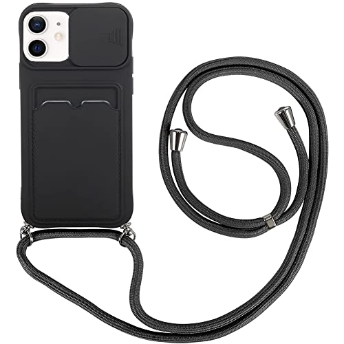 Wishcover Case mit Kameraschutz für iPhone 12/iPhone 12 pro Hülle,Slide Camera Umhängen Schutzhülle,Silikon Handyhülle zum Umhängen Kette,Smartphone Necklace mit extra Kreditkartenfach. von Wishcover store
