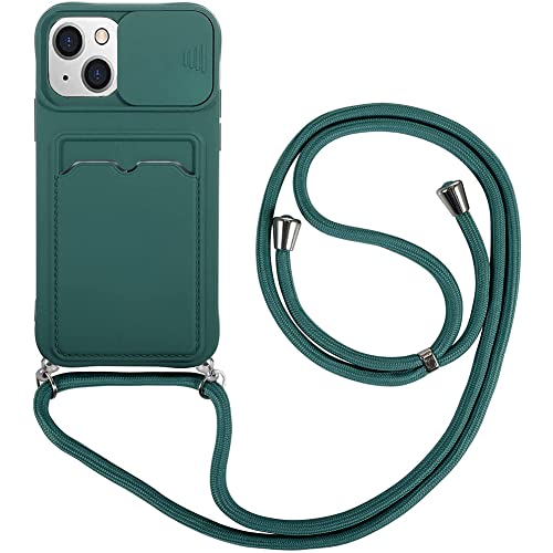 Wishcover Case mit Kameraschutz für iPhone 13 Hülle,Slide Camera Umhängen Schutzhülle,Silikon Handyhülle zum Umhängen Kette,Smartphone Necklace mit extra Kreditkartenfach. von Wishcover store