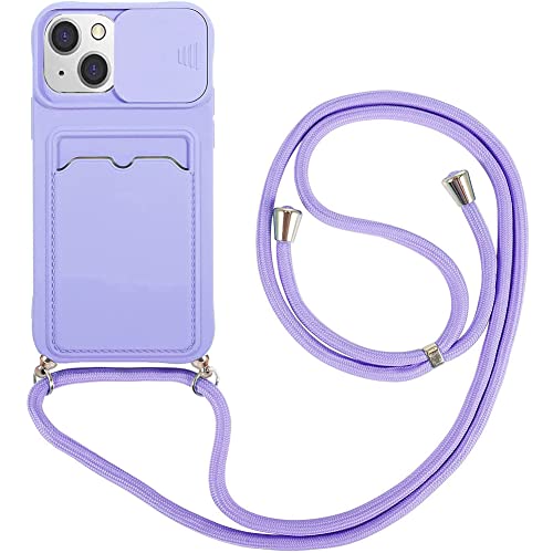 Wishcover Case mit Kameraschutz für iPhone 13 Mini Hülle,Slide Camera Umhängen Schutzhülle,Silikon Handyhülle zum Umhängen Kette,Smartphone Necklace mit extra Kreditkartenfach. von Wishcover store