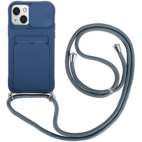 Wishcover Case mit Kameraschutz für iPhone 14 Hülle,Slide Camera Umhängen Schutzhülle,Silikon Handyhülle zum Umhängen Kette,Smartphone Necklace mit extra Kreditkartenfach. von Wishcover store