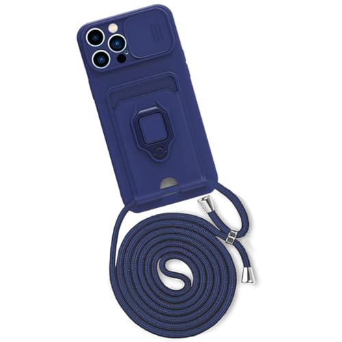 Wishcover store Handykette Hülle mit Kartenhalter für iPhone 16 Pro,kameraschutz Hülle mit Camera Slider Handyhülle Silikon TPU Cover für zum Umhängen Schutzhülle mit Case für iPhone 16 Pro von Wishcover store