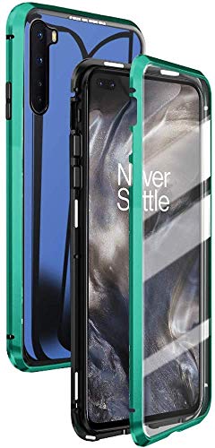 Wishcover Schutzhülle für OnePlus Nord 5G, magnetische Adsorption, Vorder- und Rückseite, Hartglas, transparent, Vollbildabdeckung, Klappdeckel, einteiliges Design, für OnePlus Nord 5G von Wishcover