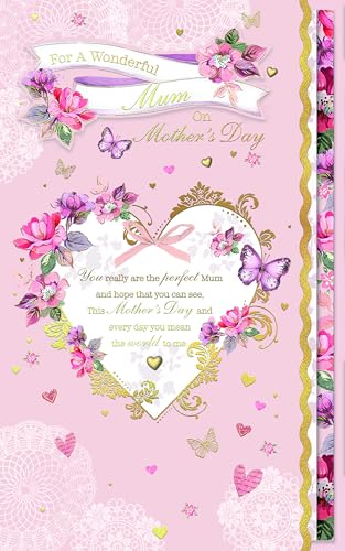 Wishing Well Luxuriöse, handgefertigte Muttertagskarte For a Wonderful Mum mit Edelsteinen und Schleife Studios Grußkarte, 17,8 x 27,9 cm Wishing Well Luxuriöse, handgefertigte Muttertagskarte For a Wonderful Mum mit Edelsteinen und Schleife Studios Grußkarte, 17,8 x 27,9 cm von Wishing Well