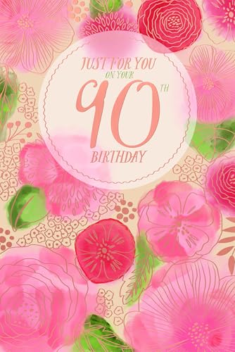 Wishing Well Luxuriöse Geburtstagskarte zum 90. Geburtstag für sie, Floral Design Studios, 15,2 x 22,9 cm Wishing Well Luxuriöse Geburtstagskarte zum 90. Geburtstag für sie, Floral Design Studios, 15,2 x 22,9 cm von Wishing Well