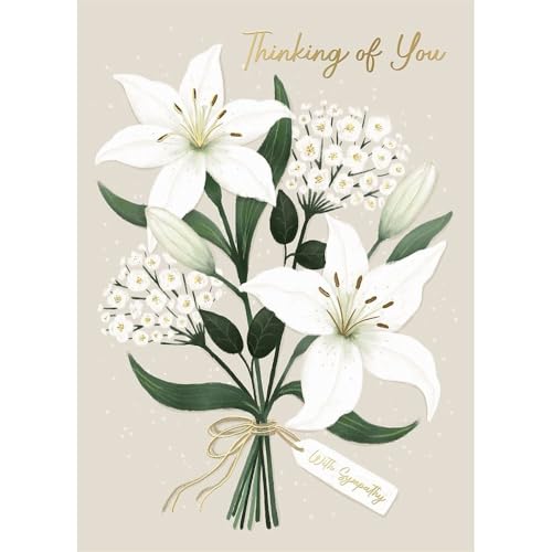 Wishing Well Trauerkarte | Thinking Of You Beileidskarte | Lillies Design Studios 12,7 x 17,8 cm von Wishing Well