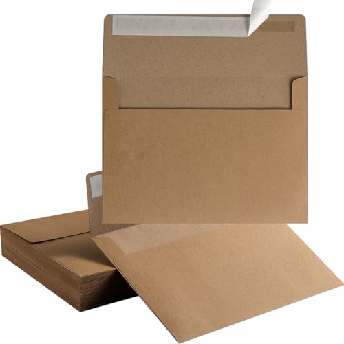 Briefumschläge, selbstklebend, für Hochzeiten, Party-Einladungen, Grußkarten, Ankündigungen, Fotos, 13 x 18 cm, Braun, 50 Stück Briefumschläge, selbstklebend, für Hochzeiten, Party-Einladungen, Grußkarten, Ankündigungen, Fotos, 13 x 18 cm, Braun, 50 Stück von Wishop