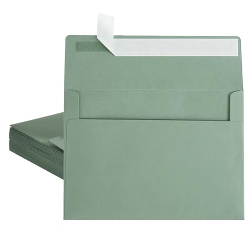 Wishop Briefumschläge, A6, selbstklebend, für Hochzeiten, Partyeinladungen, Grußkarten, Ankündigungen, Fotos, Salbeigrün, 100 Stück Wishop Briefumschläge, A6, selbstklebend, für Hochzeiten, Partyeinladungen, Grußkarten, Ankündigungen, Fotos, Salbeigrün, 100 Stück von Wishop