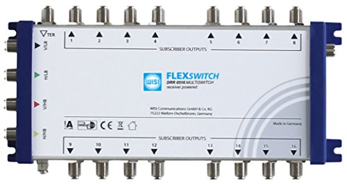WISI 74974 "DRR 0516" FLEXSWITCH Multischalter Receiver- gespeist, 5 in 16 Kaskade silber von Wisi