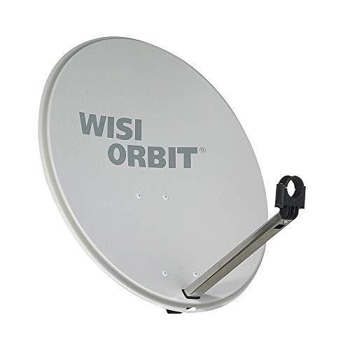 WISI Orbit Line Satelliten Offset-Antenne OA36G in Lichtgrau – 60cm Reflektor mit 40mm LNB-Halterung, Feedarm und Mastschellen – Komplette Sat Antenne mit Montagezubehör von Wisi