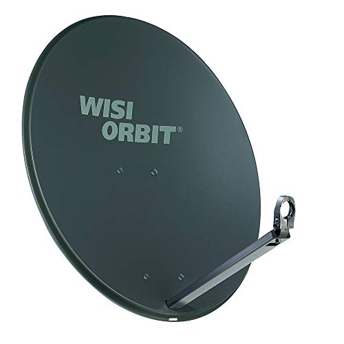 WISI Orbit Line Satelliten Offset-Antenne OA38H in Basaltgrau – 80cm Reflektor mit 40mm LNB-Halterung, Feedarm und Mastschellen – Komplette Sat Antenne mit Montagezubehör von Wisi