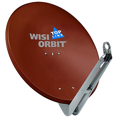 WISI Orbit Topline Satelliten Offset-Antenne OA85I in Rotbraun – 85cm Reflektor aus Aluminium mit 40mm LNB-Halterung, Feedarm und Mastschellen – Komplette Sat Antenne mit Montagezubehör von Wisi