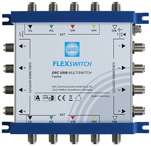 Wisi 74953 "DRC 0508" FLEXSWITCH Multischalter 5 in 8 Kaskade, Aktiv Silber von Wisi