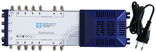 Wisi FLEXSWITCH Multischalter DRS 0512 – 5-in-12 Stand alone Multiswitch mit Quad LNB Unterstützung für 12 Teilnehmer – Für DVB-T/T2, DVB-S/S2, DAB & UKW, silber von Wisi