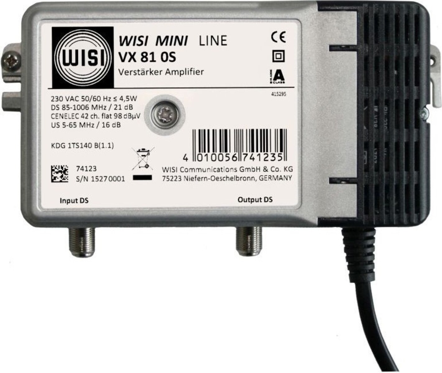 Wisi Hausanschlussverstärker VX 81 0S 76746 Wisi Hausanschlussverstärker VX 81 0S 76746 von Wisi