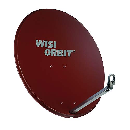 Wisi Orbit Line Satelliten Offset-Antenne OA38I in Rotbraun – 80cm Reflektor mit 40mm LNB-Halterung, Feedarm und Mastschellen – Komplette Sat Antenne mit Montagezubehör, 13430 von Wisi