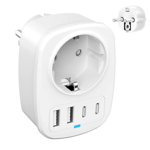 WISMIKA Internationaler Reiseadapter Steckdose Weltweit, Universal Travel Plug Power mit 1 AC 2 USB-C 2 USB-A Ports, Deutschland Adapter Stecker Typ 5 in 1 Travel European WISMIKA Internationaler Reiseadapter Steckdose Weltweit, Universal Travel Plug Power mit 1 AC 2 USB-C 2 USB-A Ports, Deutschland Adapter Stecker Typ 5 in 1 Travel European von Wismika