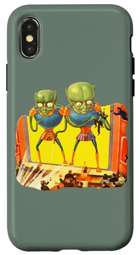Aliens Attack Theater Klassische Science-Fiction-Kunst Hülle für iPhone X/XS von Wistful