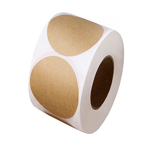 1,5 Zoll große, naturbraune Kraft-Aufkleber (500 pro Rolle) – Rund Etiketten Marmelade Selbstklebend, Für Ladenbesitzer, Handwerker, Organisation, Gläser Und Dosenetiketten (Braun, 2.5 cm) von WitBicg