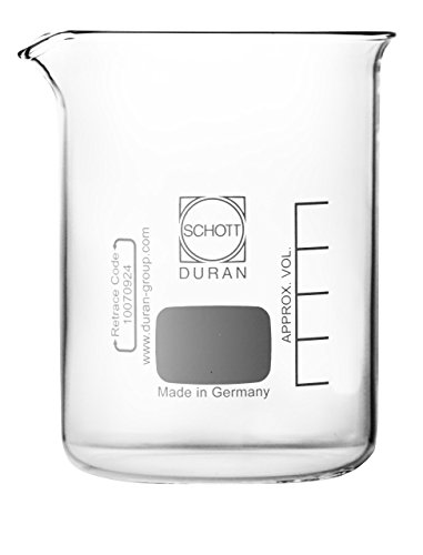 Becherglas 250ml mit Ausguss, niedere Form, hergestellt aus DURAN-Rohr, komplette Verpackungseinheit von Witeg