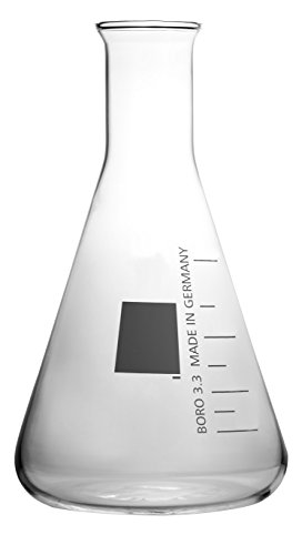 Erlenmeyer-Kolben 1000ml Enghals mit weißer Graduierung und Bördelrand, hergestellt aus Borosilikatglas 3.3, komplette Verpackungseinheit von Witeg