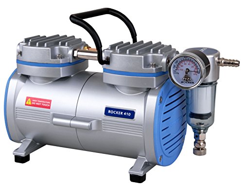 Witeg Industrial Laborpumpe Rocker 410: 25mbar (-735mmHg) 20 l/min, Polypropylen (PP), schmiermittel- und ölfrei, wartungsfrei, für (Vakuum-) Filtration, Luftproben oder Schwebestofftests von Witeg