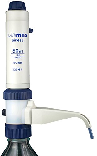 witeg Flaschenaufsatz-Dispenser Labmax airless 5,0-50,0ml, kontaktfreier Kolben, absolut tropffreie Halteposition, made in Germany von Witeg