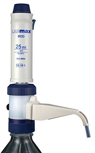 witeg Flaschenaufsatz-Dispenser Labmax eco 2,5-25,0ml, 0% Reagenzienverlust beim Arbeiten, absolut tropffreie Halteposition, made in Germany von Witeg
