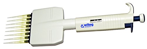 witeg Pipette WITOPET economy, 8x 0,5-10 µl, höchste Präzision und Genauigkeit, preiswerte Einkanalpipette, ideal für Einsteiger, DE-M, made in Germany von Witeg