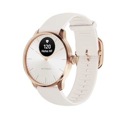 Withings ScanWatch Light rosegold weiß Herzfrequenzmessung, Schlafüberwachung von Withings