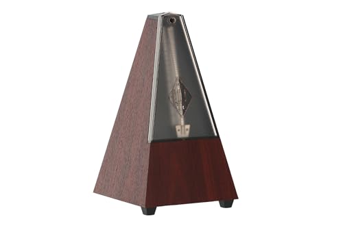 Wittner Metronom Taktell Pyramidenform System Maelzel Serie 802K - Mit Glocke - Mit Plexiglasdeckel - Mahagoni-Maserung - Mechanisch zum Aufziehen - Keine Batterien erforderlich - Made in Germany von Wittner
