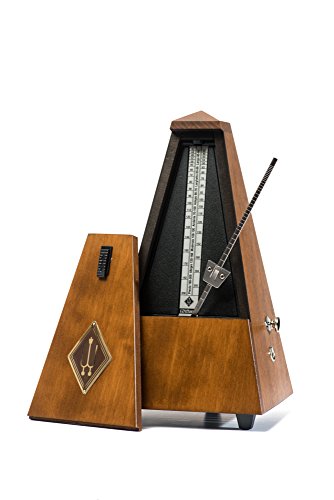 Wittner Metronom Taktell Pyramidenform System Maelzel Serie 810 - Massivholzgehäuse - Mit Glocke - Nussbaum matt - Mechanisch zum Aufziehen - Keine Batterien erforderlich - Made in Germany von Wittner