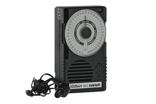 Wittner Taktell® Quartz QM 2 Serie 861 - Kunststoffgehäuse Schwarz - 40-208 Schläge/Minute - 39 Tempopositionen - Mit Kammerton a1 = 440 Hz - Inklusive Batterie (9 Volt) und Ohrhörer von Wittner