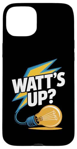 Watt's Up Glühbirne Humor Funny Slogan Hülle für iPhone 15 Plus von Witty Electrical Humor Puns Enthusiasts