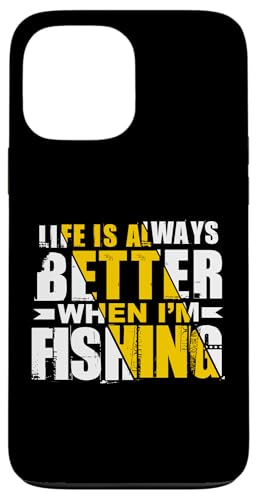 Das Leben ist immer besser, wenn ich fische Hülle für iPhone 13 Pro Max von Witzige Angel Designs für Angler & Fischer