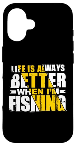 Das Leben ist immer besser, wenn ich fische Hülle für iPhone 16 von Witzige Angel Designs für Angler & Fischer