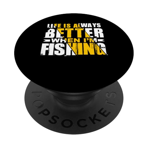 Das Leben ist immer besser, wenn ich fische PopSockets Klebender PopGrip Das Leben ist immer besser, wenn ich fische PopSockets Klebender PopGrip von Witzige Angel Designs für Angler & Fischer