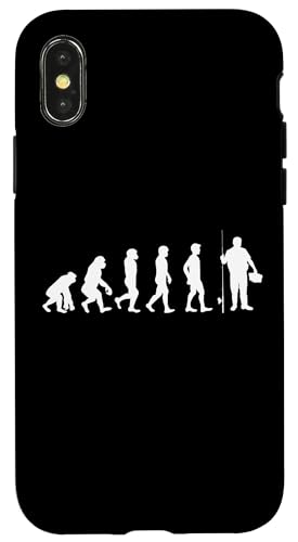 Evolution die Entwicklung des Menschen zum Angler Hülle für iPhone X/XS von Witzige Angel Designs für Angler & Fischer