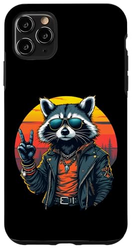 Rock Musik Outfit Retro Vintage Design Lustiges Waschbär Hülle für iPhone 11 Pro Max von Witzige Waschbär Rock Grafik Herren Damen Kinder
