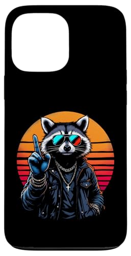 Rock Musik Outfit Retro Vintage Design Lustiges Waschbär Hülle für iPhone 13 Pro Max von Witzige Waschbär Rock Grafik Herren Damen Kinder