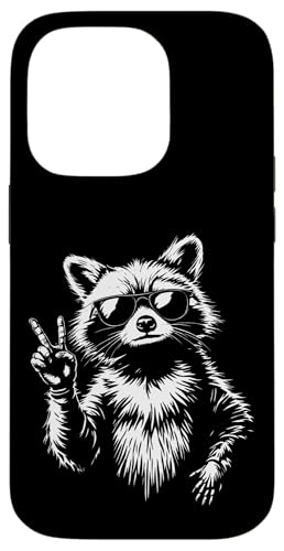 Rock Musik Outfit Retro Vintage Design Lustiges Waschbär Hülle für iPhone 14 Pro von Witzige Waschbär Rock Grafik Herren Damen Kinder