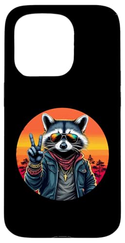 Rock Musik Outfit Retro Vintage Design Lustiges Waschbär Hülle für iPhone 15 Pro Rock Musik Outfit Retro Vintage Design Lustiges Waschbär Hülle für iPhone 15 Pro von Witzige Waschbär Rock Grafik Herren Damen Kinder