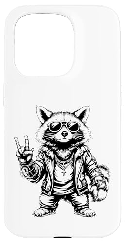 Rock Musik Outfit Retro Vintage Design Lustiges Waschbär Hülle für iPhone 15 Pro Rock Musik Outfit Retro Vintage Design Lustiges Waschbär Hülle für iPhone 15 Pro von Witzige Waschbär Rock Grafik Herren Damen Kinder