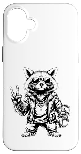 Rock Musik Outfit Retro Vintage Design Lustiges Waschbär Hülle für iPhone 16 Plus Rock Musik Outfit Retro Vintage Design Lustiges Waschbär Hülle für iPhone 16 Plus von Witzige Waschbär Rock Grafik Herren Damen Kinder